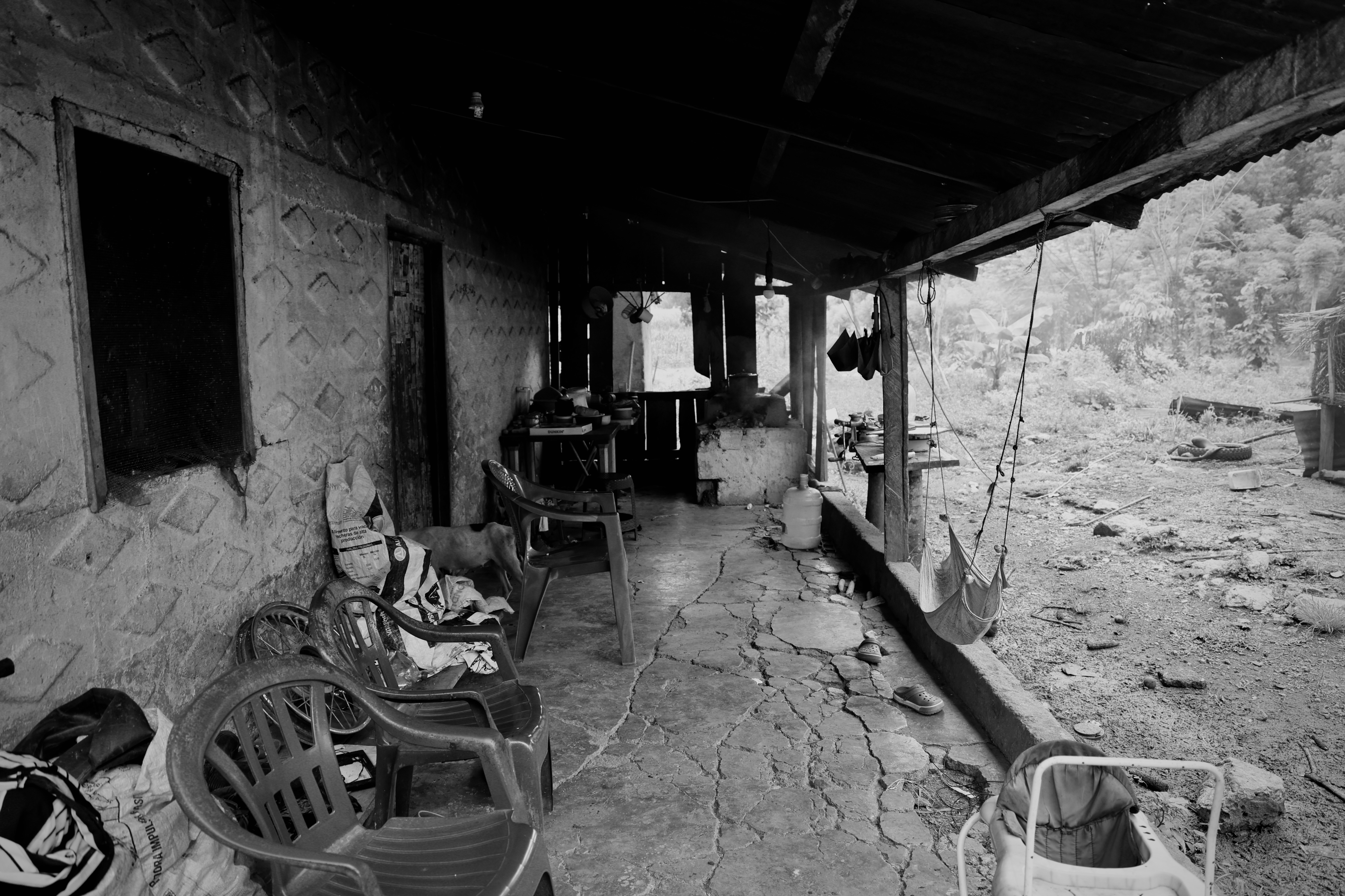 The porch — empty, everything in its place