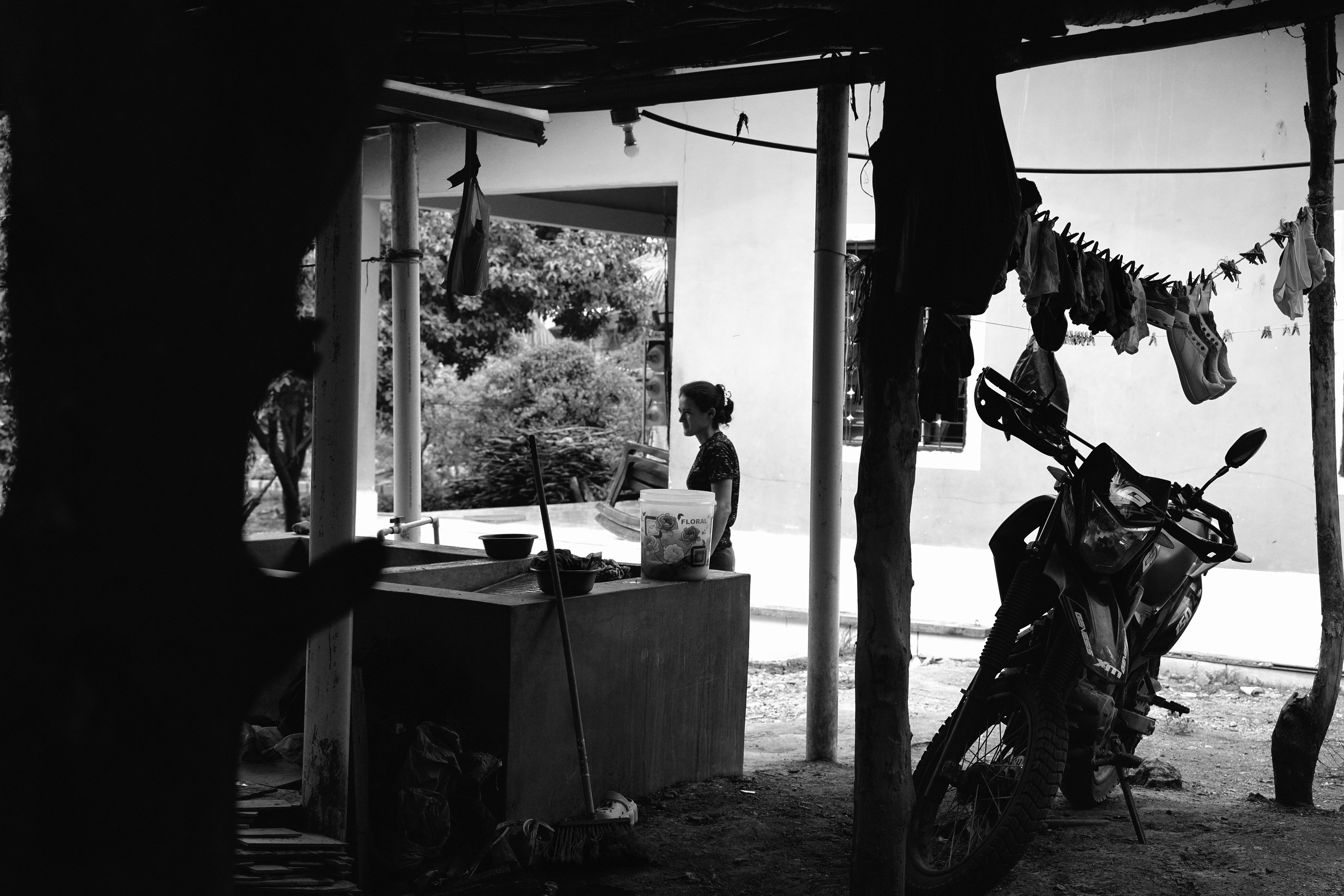 Silhouette scene with motorcycle